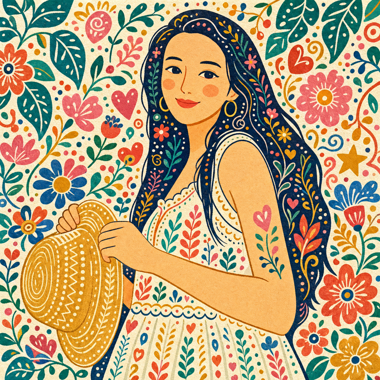 Folk Flat Illustration Poster