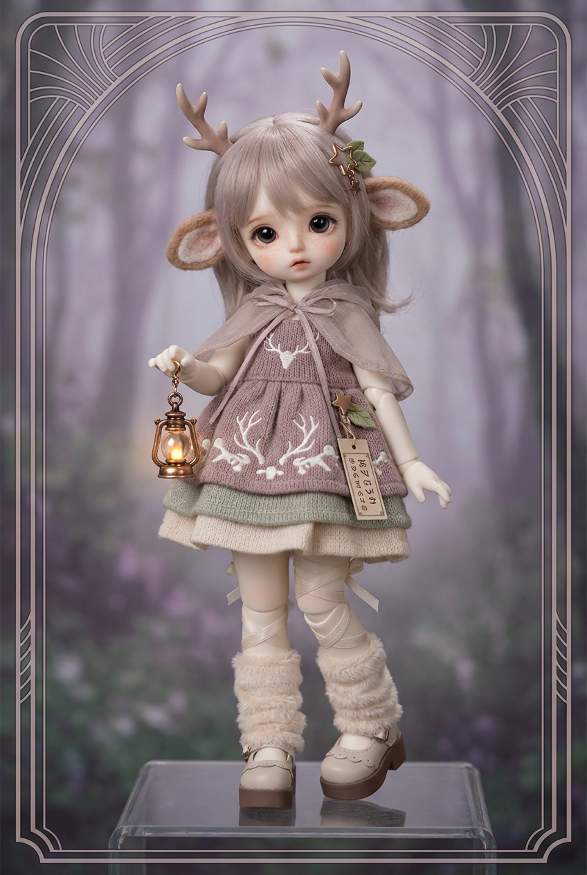 Fawnlace BJD Doll — Woodland Deer Pastel-Goth Collectible
