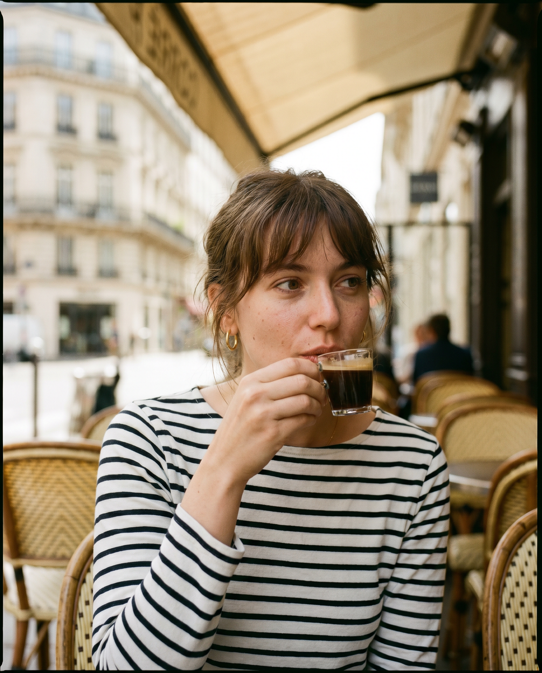 Parisian Café Chic Portrait · Effortless French Girl Aesthetic