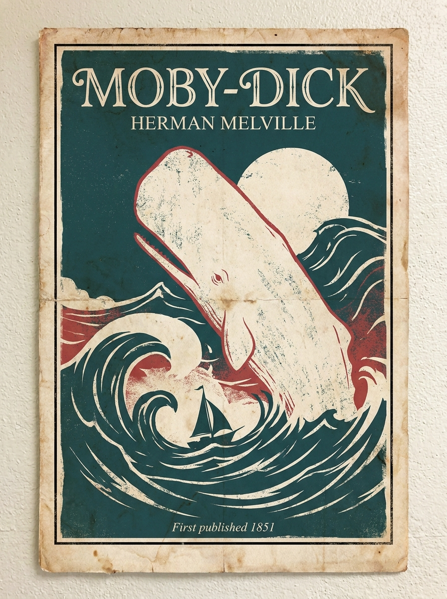 Vintage Book Cover Poster — Classic Literature