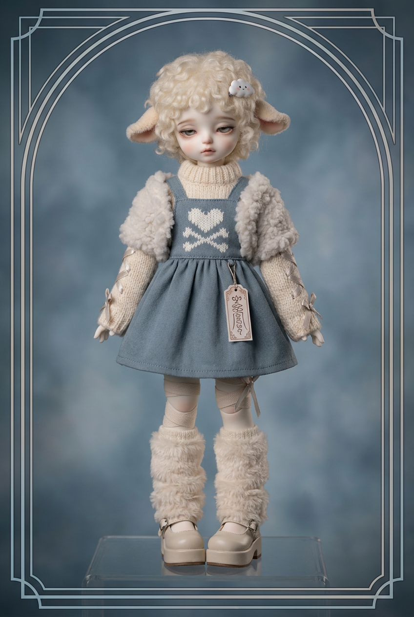 Woolet BJD Doll — Cozy Lamb Pastel-Goth Collectible