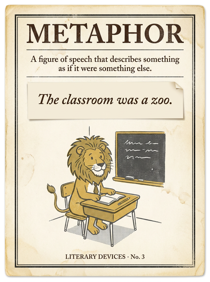 Vintage Literary Device Poster — Classroom Series
