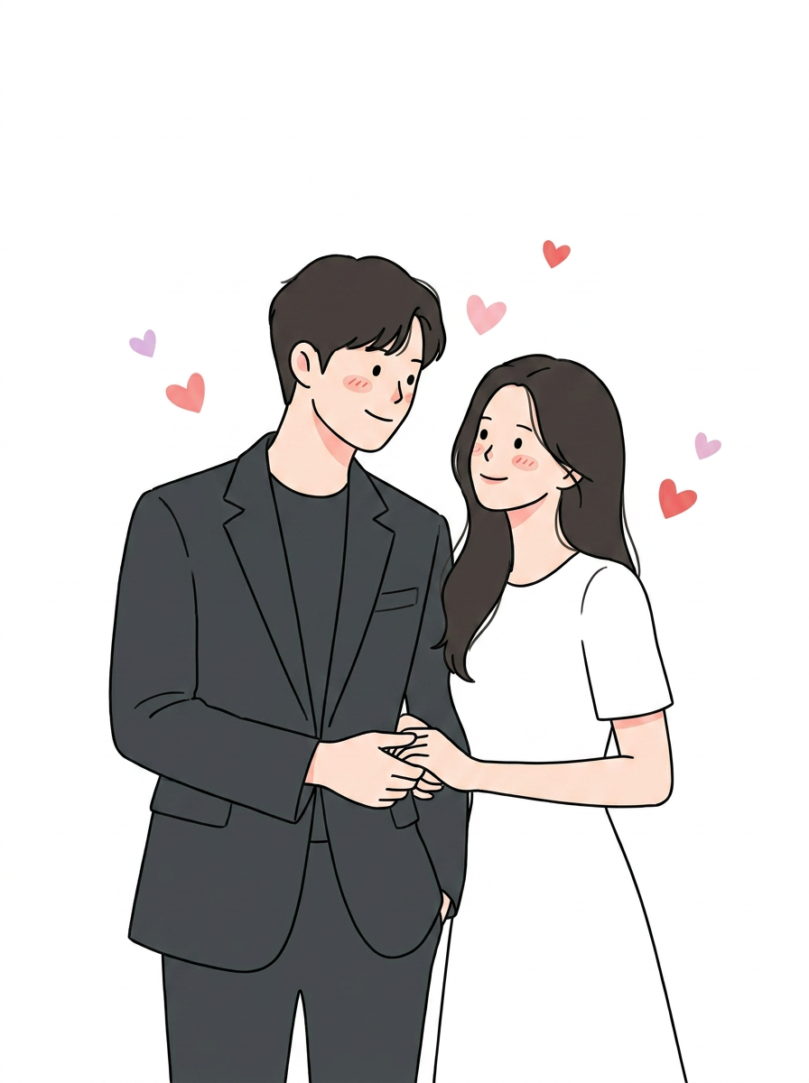 Everyday Couple Illustration · Upload Photo → Webtoon Date