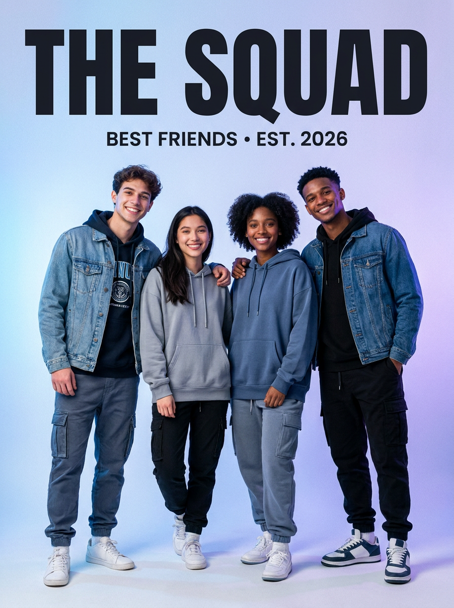 Friend Group Poster Maker — Upload Photo → "The Squad" Best Friends Poster