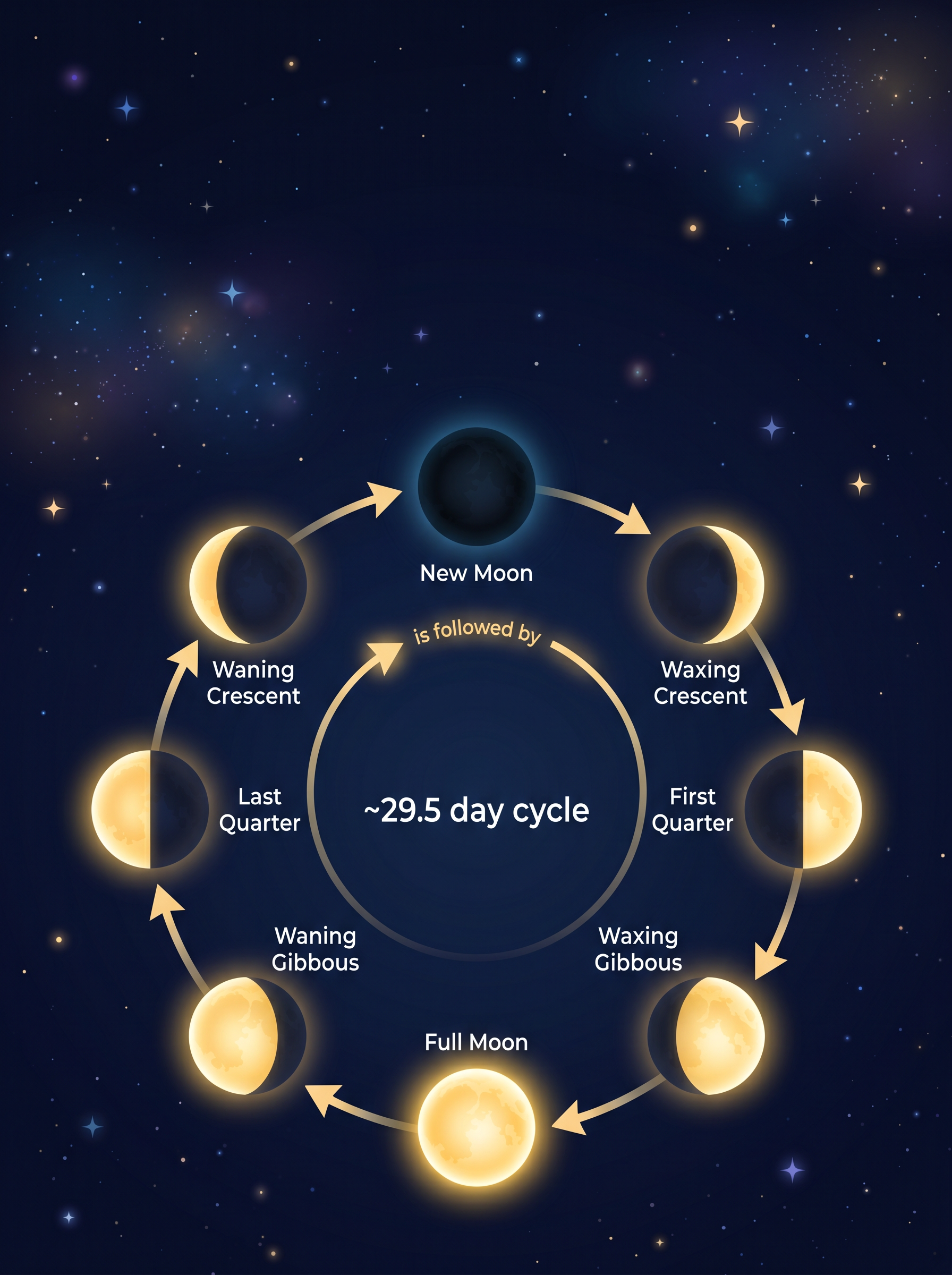 Phases of the Moon · Astronomy Knowledge Card