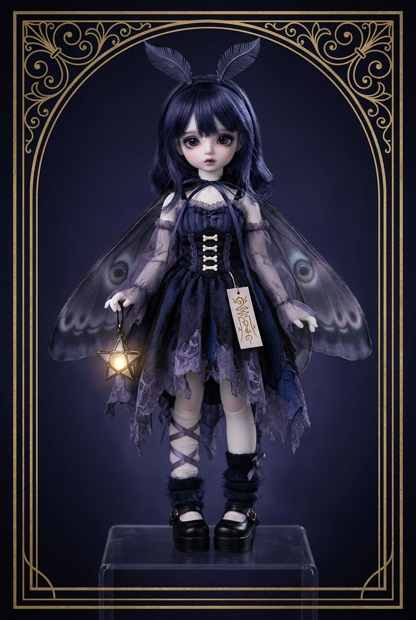 Mothlace BJD Doll — Luna-Moth Gothic Collectible