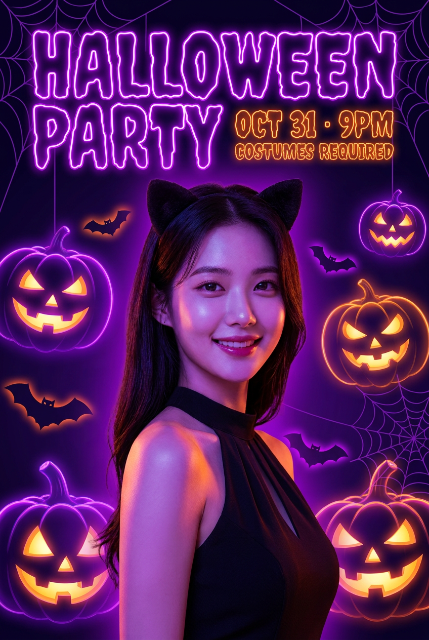 Halloween Party Flyer · Upload Photo → You Headline (Editable Text)