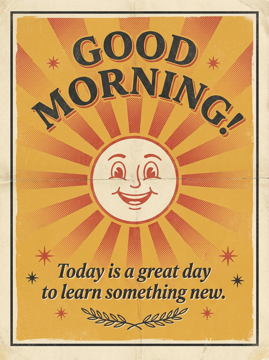 Vintage Morning Greeting Poster — Classroom Series